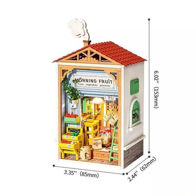Morning Fruit Store Miniature Dollhouse Vegetable Shop DIY Dollhouse Kits Fruits Shop Miniature Easy To Assemble Dollhouse For Kids & Adults - Rajbharti Crafts