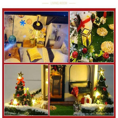 Christmas Dollhouse DIY Dollhouse Kit Christmas Night Celebration Miniature Christmas Forest View Miniature Villa Vistadome Best Christmas - Rajbharti Crafts