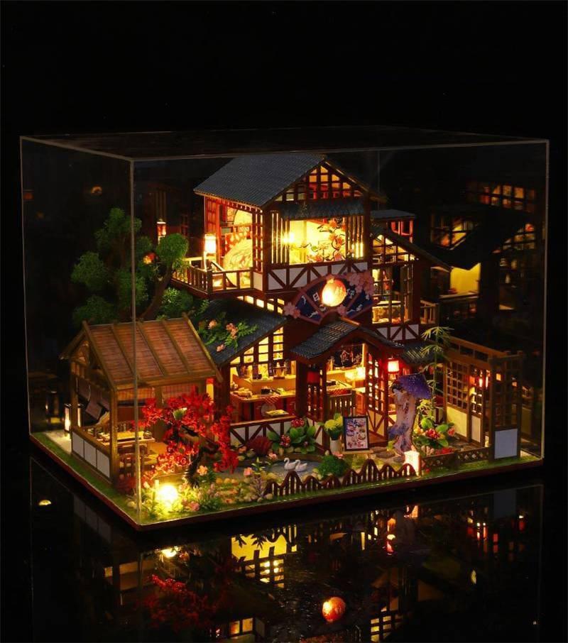 Japanese Style DIY Dollhouse Kit Miniature House with Furniture Japane Rajbharti Crafts LLC