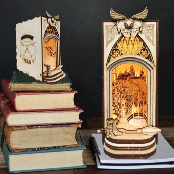 Quiditch Cup Book Nook DIY Book Nook Kits Magic School Book Shelf Inserts Decorative Bookends Magic Alley Book Nooks DIY Book Scenery