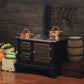 1:12 Scale Miniature Stove - Miniature Metal Black Stove - Real Mini Cooking - Miniature Fireplace - Mini Hearth - Tiny Kitchen Dolls House - Rajbharti Crafts