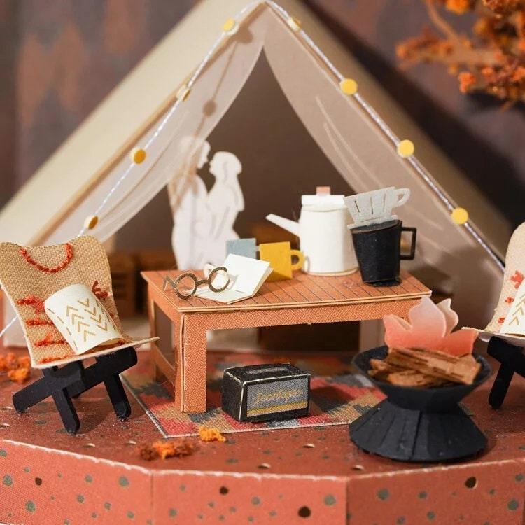 DIY Paper Craft Kit 3D Paper Crafts Camping Life 3D Origami Kits Paper Cut 3D Landscape Best Birthday Gifts Creative Gift Ideas Return Gifts