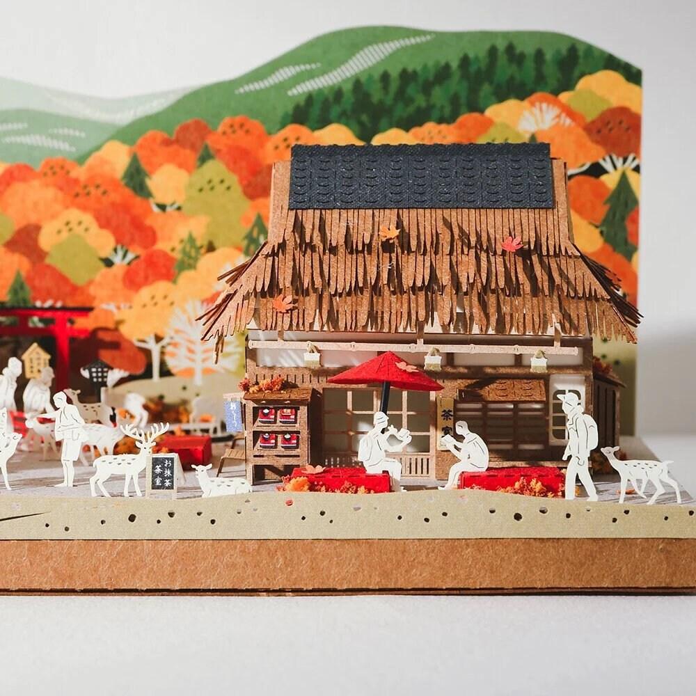 DIY Paper Craft Kit 3D Paper Crafts Autumn Maple Nara Deer 3D Origami Kits Paper Cut Best Birthday Gifts Creative Gift Ideas Return Gifts - Rajbharti Crafts