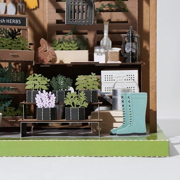 DIY Paper Craft Kit 3D Paper Crafts Fresh Herbs Store Flower 3D Origami Kits Paper Cut Best Birthday Gifts Creative Gift Ideas Return Gifts - Rajbharti Crafts